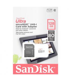 MICRO SD SANDISK ULTRA MICROSDHC128GB + SD ADAPTER - Imagen 1