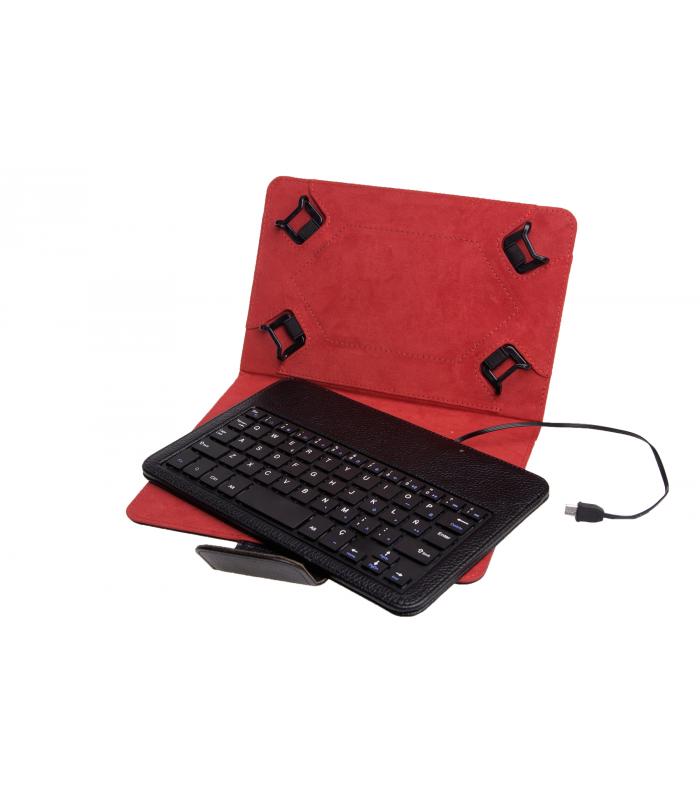 Funda universal + teclado con cable phoenix para tablet / ebook 7-8'' negra  micro usb