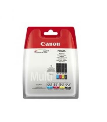 Multipack canon cli-551 c/ m/ a/ bk + papel foto - Imagen 1