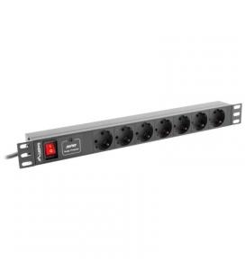 Unidad distribución alimentación lanberg pdu-07f-0200 black - 16a - 7*schuko - rack 1u - para armario 19'/48,26cm - Imagen 1