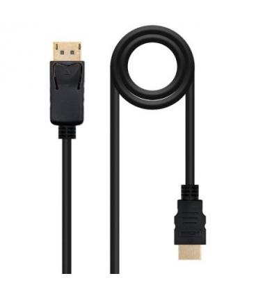 CONVERSOR NANO CABLE DISPLAYPORT/MACHO A HDMI/MACHO 2M NEGRO