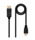 CONVERSOR NANO CABLE DISPLAYPORT/MACHO A HDMI/MACHO 2M NEGRO