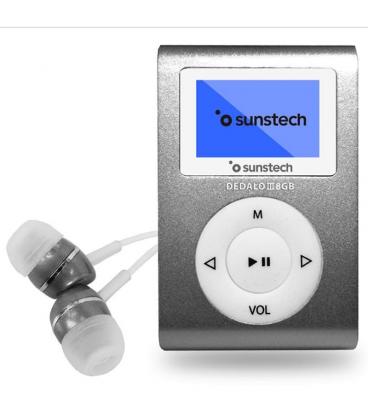 Reproductor mp3 sunstech dedaloiii 8gb grey - pantalla 2.79cm - fm 20 presintonias - grabadora radio/voz - batería - clip - Imag