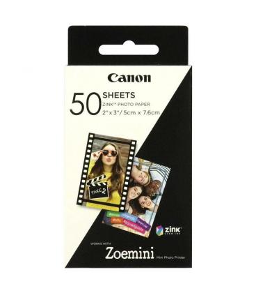 50 hojas papel fotográfico adhesivo canon zink para zoe mini - 2*3'/5*7.6cm - Imagen 1