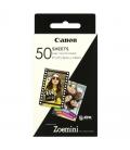 50 hojas papel fotográfico adhesivo canon zink para zoe mini - 2*3'/5*7.6cm - Imagen 1