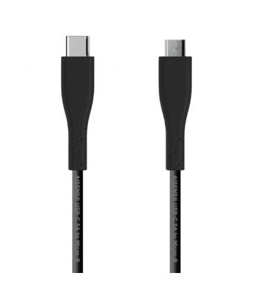 Cable usb 2.0 aisens a107-0349 - conectores usb tipo-c macho / microusb macho - 3a - 1m - negro - Imagen 1