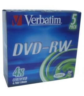 Verbatim DVD-RW 4.7GB 4x Pack 5Uds - Imagen 1