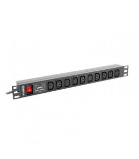 Unidad distribución alimentación lanberg pdu-10i-0200-iec-bk - 10* iec c13 - potencia max. 2500w - 16a - 1u