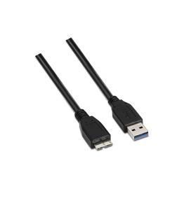 Cable USB 3.0. Tipo A/M-Micro B/M. Negro. 2.0m - Imagen 1