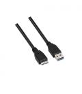 Cable USB 3.0. Tipo A/M-Micro B/M. Negro. 2.0m - Imagen 1