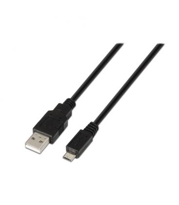 Cable USB 2.0. Tipo A/M-Micro B/M. Negro. 0.8m - Imagen 1