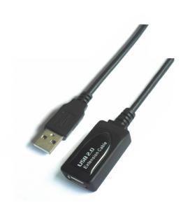 Cable USB 2.0 prolongador con amplificador. tipo A/M-A/H. negro. 15m - Imagen 1