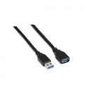 Cable USB 3.0. Tipo A/M-A/H. Negro. 1.0m - Imagen 1