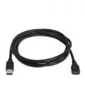 Cable USB 3.0. Tipo A/M-A/H. Negro. 1.0m - Imagen 2