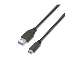 Cable USB 3.1 Gen2 10Gbps 3A. Tipo USB-C/M - A/M. Negro. 1m. - Imagen 1