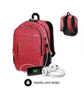 Mochila subblim urban lock red - para portátiles hasta 16'/40.64cm - 46*31*15cm - bloqueo antirrobo - puerto usb - salida - Imag