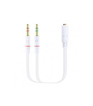 CABLE AUDIO NANO CABLE JACK3.5/H - 2*JACK3.5/M 20CM BLANCO