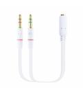 CABLE AUDIO NANO CABLE JACK3.5/H - 2*JACK3.5/M 20CM BLANCO