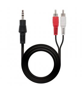 Cable estéreo nanocable 10.24.0305 - conectores jack 3.5mm macho / 2*rca macho - 5m - negro - Imagen 1