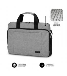 Maletín subblim air padding laptop bag para portátiles hasta 14'/ cinta para trolley/ gris - Imagen 1