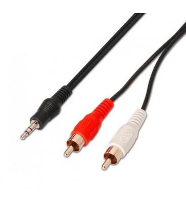 CABLE AUDIO 1XJACK 3.5M A 2XRCA M AISENS NEGRO - Imagen 1