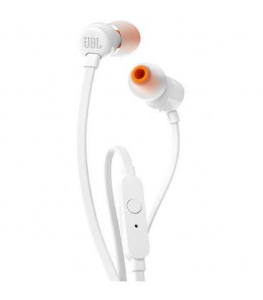 Auriculares intrauditivos jbl t110 white - pure bass - drivers 9mm - cable plano - manos libres - Imagen 1