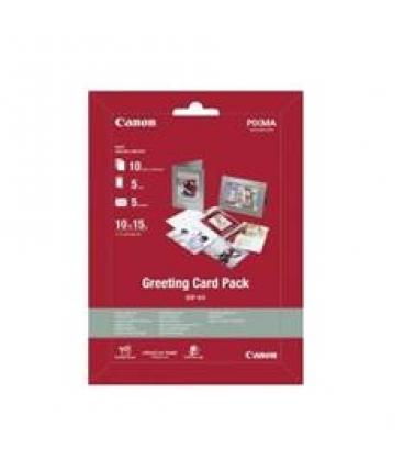 Papel canon gcp - 101 pack 10 papel 10x15 5 tarjetas felicitacion 5 sobres - Imagen 1