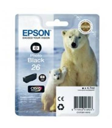 Cartucho tinta epson t261140 negro photo black 26 xp - 600 - 605 - 700 - 800 - oso polar - Imagen 1