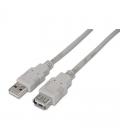 Cable alargador usb 2.0 aisens a101-014/ usb macho - usb hembra/ 3m/ beige - Imagen 1