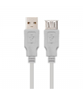 Cable alargador usb 2.0 nanocable 10.01.0204/ usb macho - usb hembra/ 3m/ beige - Imagen 1