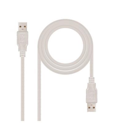 Cable usb 2.0 nanocable 10.01.0304/ usb macho - usb macho/ 3m/ beige - Imagen 1