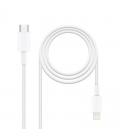 Cable usb 2.0 tipo-c lightning nanocable 10.10.0601/ usb tipo-c macho - lightning macho/ 1m/ blanco - Imagen 1