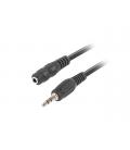 CABLE ESTEREO LANBERG JACK 3.5 MM MACHO/JACK 3.5MM HEMBRA 5M NEGRO - Imagen 1