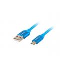 CABLE USB LANBERG 2.0 MACHO/MICRO USB MACHO QUICK CHARGE 3.0 1M AZUL - Imagen 1