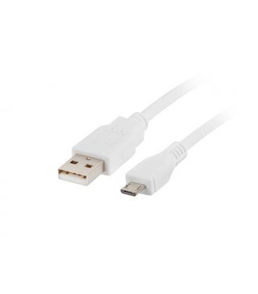 CABLE USB LANBERG 2.0 MACHO/MICRO USB MACHO 1M BLANCO - Imagen 1