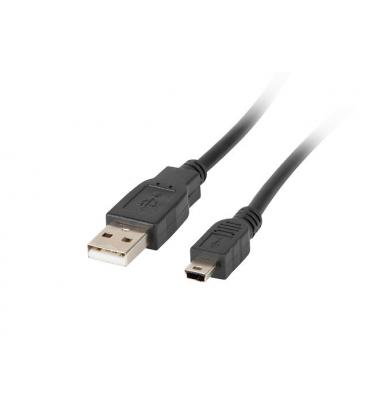 CABLE USB LANBERG 2.0 MACHO/MINI USB MACHO 1.8M NEGRO - Imagen 1