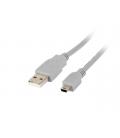 CABLE USB LANBERG 2.0 MACHO/MINI USB MACHO 1.8M GRIS - Imagen 1