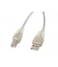 CABLE IMPRESORA LANBERG USB MACHO/USB MACHO FERRITA 3M TRANSPARENTE - Imagen 1