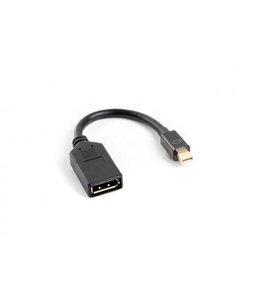 ADAPTADOR LANBERG DISPLAYPORT MINI MACHO A DISPLAYPORT HEMBRA CABLE 10 CM NEGRO - Imagen 1