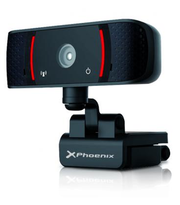 Webcam camara web usb phoenix govision full hd 1920x1080 30fps enfoque automatico rotativa 360º microfono base lista para tripod