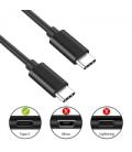 Ewent EC1036 cable USB 1,8 m USB 2.0 USB C Negro - Imagen 2