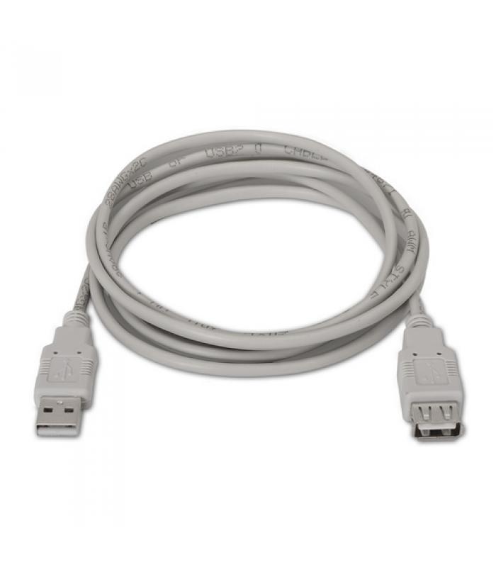 Cable alargador usb aisens a101-0012 - conectores tipo a macho-tipo a  hembra - 1m - beige