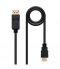 Cable displayport nanocable 10.15.4302/ displayport macho - hdmi macho/ 2m/ negro - Imagen 2