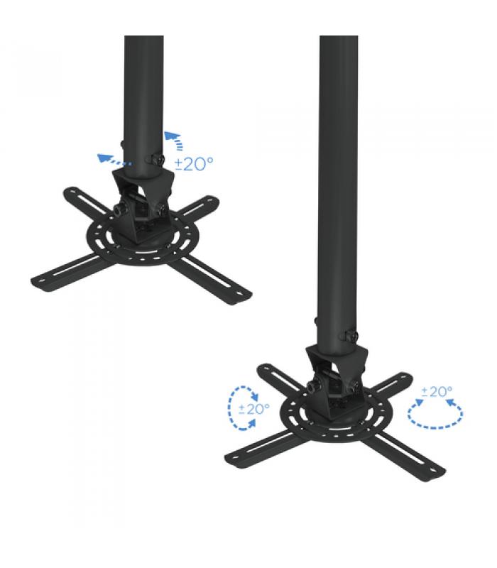 TooQ Soporte Proyector Universal Inclinable Techo Negro