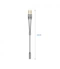 AISENS Cable Adaptador Audio Jack 3.5 4pines/H-2xjack 3.5 3pines/M, Gris, 25cm - Imagen 2