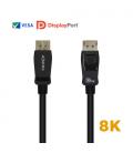 AISENS Cable Displayport Certificado V1.4 8k@60hz, DP/M-DP/M, Negro, 0.5m - Imagen 2