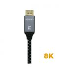 AISENS Cable Displayport V1.4 8k@60hz, DP/M-DP/M, Gris/Negro, 0.5m - Imagen 3