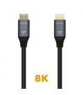 AISENS Cable HDMI V2.1 Ultra Alta Velocidad / HEC 8k@60Hz 48Gbps, A/M-A/M, Gris/Negro, 0.5m - Imagen 2