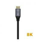 AISENS Cable HDMI V2.1 Ultra Alta Velocidad / HEC 8k@60Hz 48Gbps, A/M-A/M, Gris/Negro, 0.5m - Imagen 3