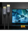 AISENS Cable HDMI V2.1 Ultra Alta Velocidad / HEC 8k@60Hz 48Gbps, A/M-A/M, Gris/Negro, 0.5m - Imagen 5